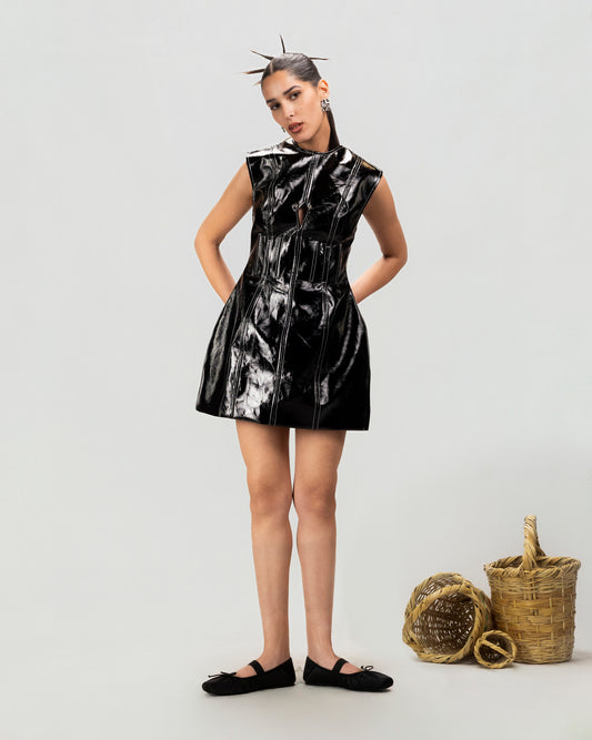 cairo mini dress CAIRO STRAPLESS MINI DRESS - BITTER CHOCOLATE