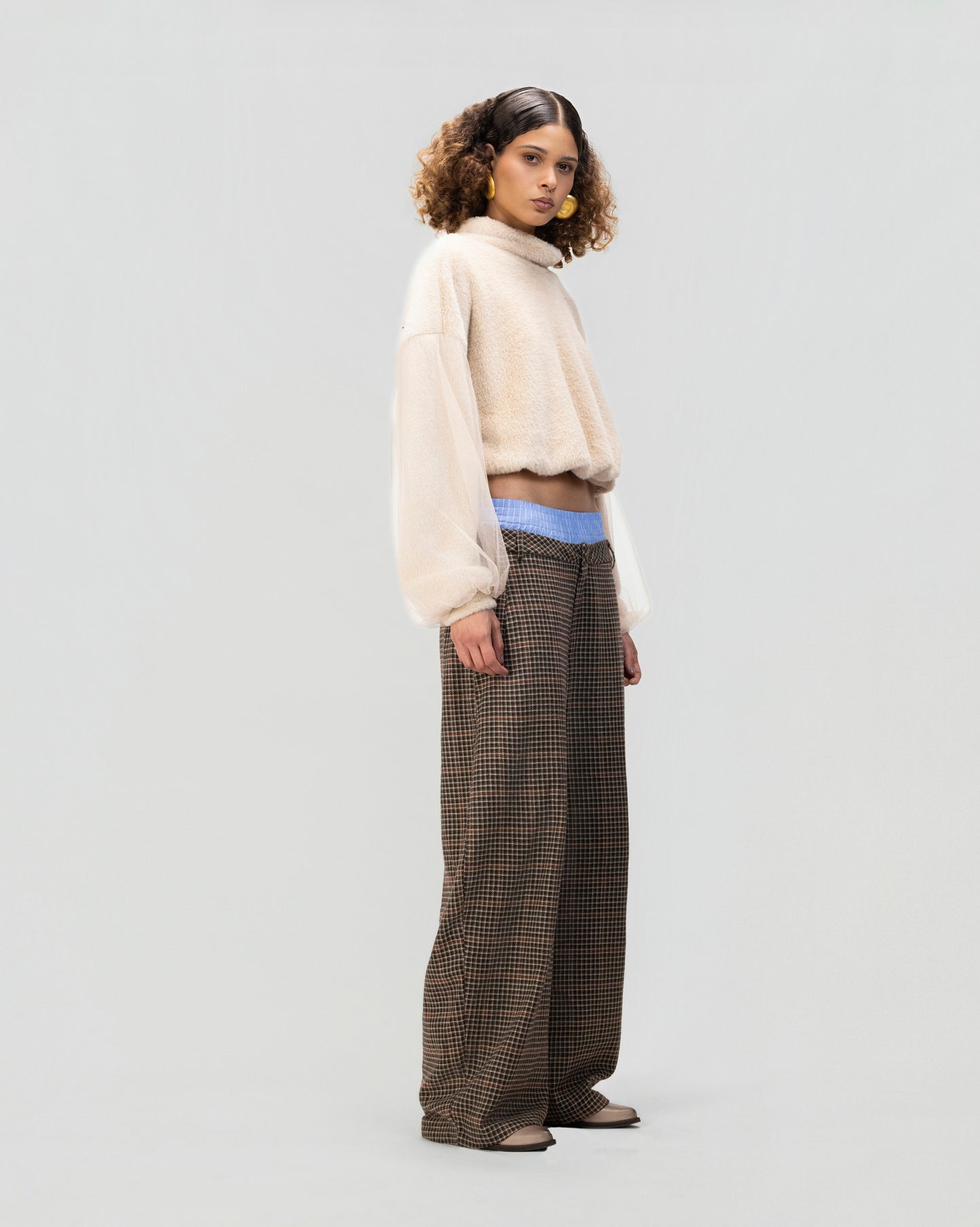 Hybrid Check Wide Pant