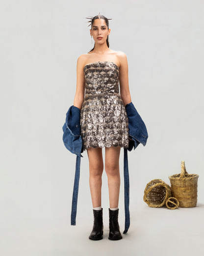 Facet Shine Mini Dress