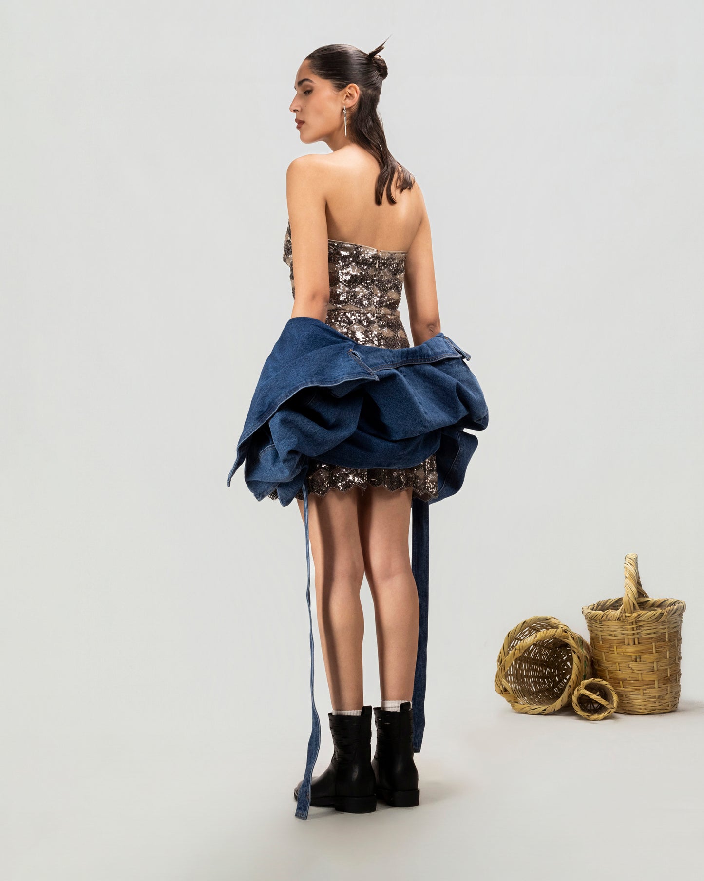 Facet Shine Mini Dress