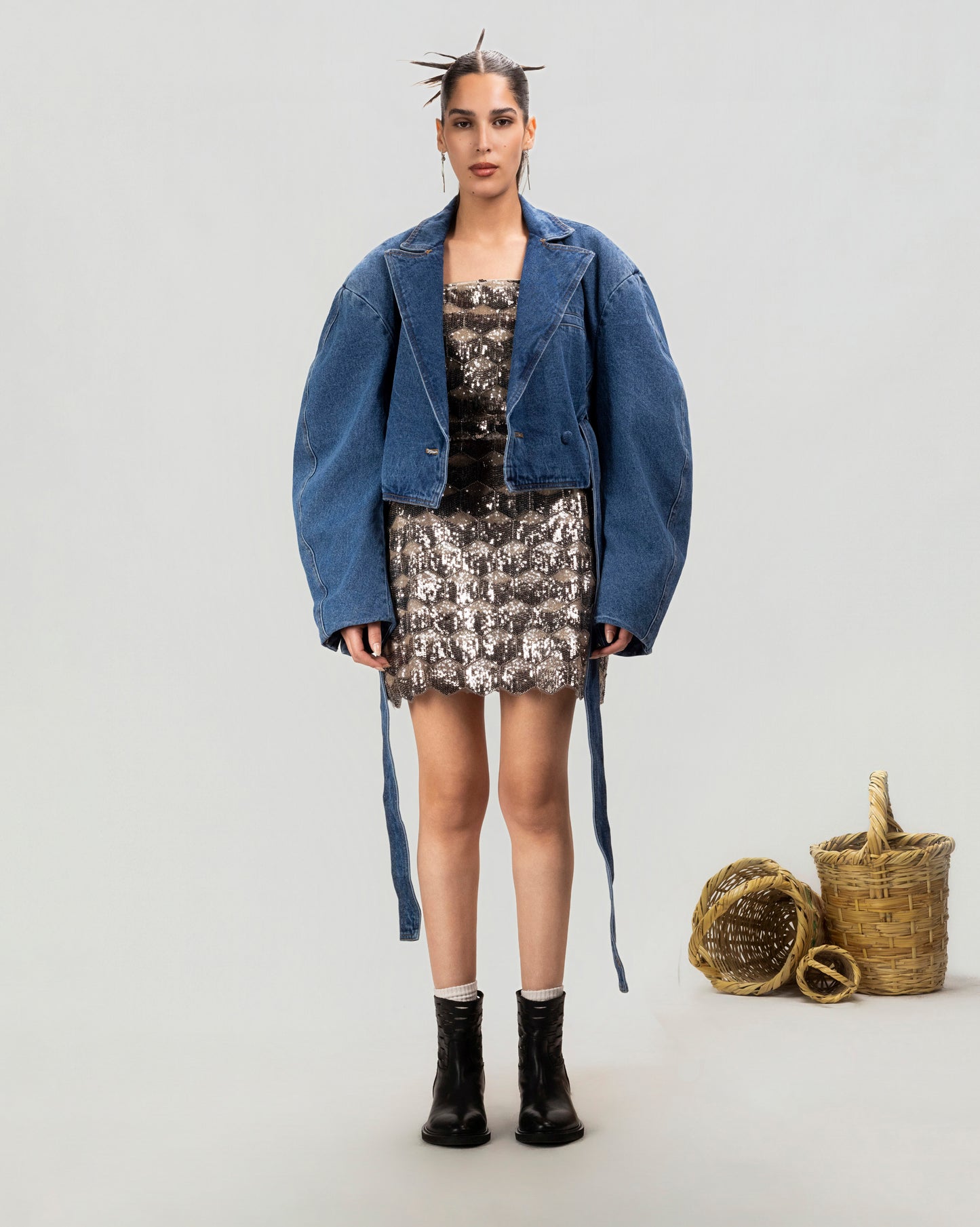 Facet Shine Mini Dress