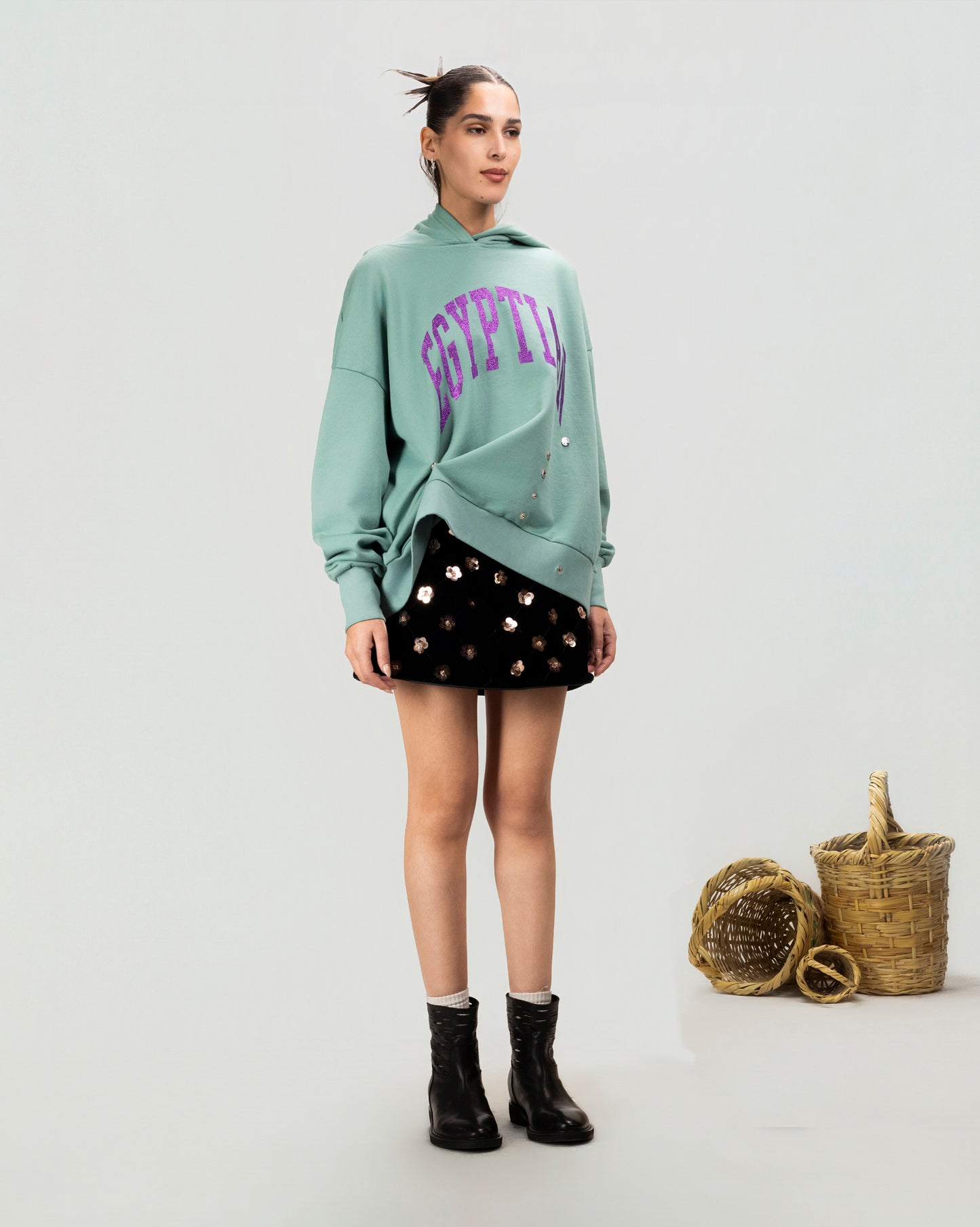 Petal Sequin Mini Skirt