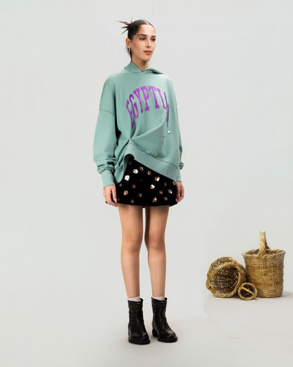 Petal Sequin Mini Skirt