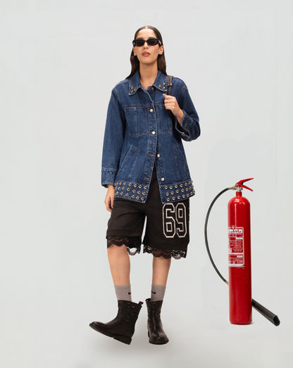 Rivet Collar Denim Jacket