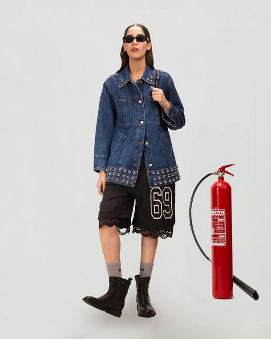 Rivet Collar Denim Jacket