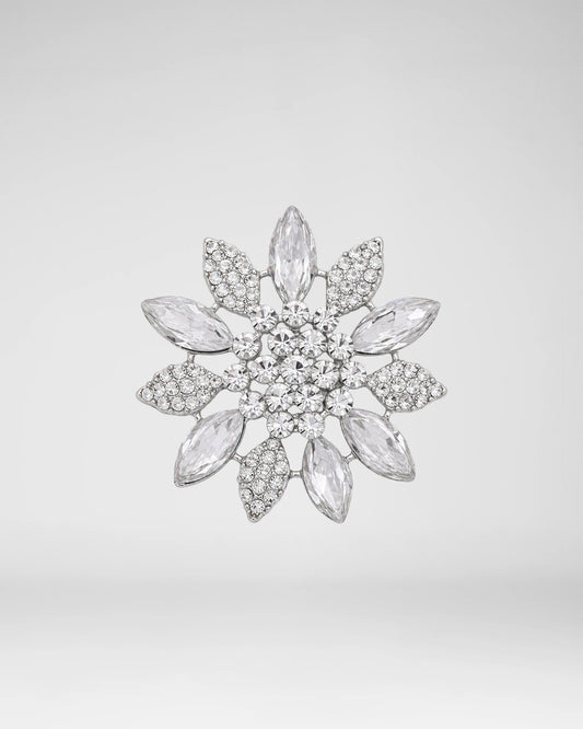 Crystal Flower Brooch