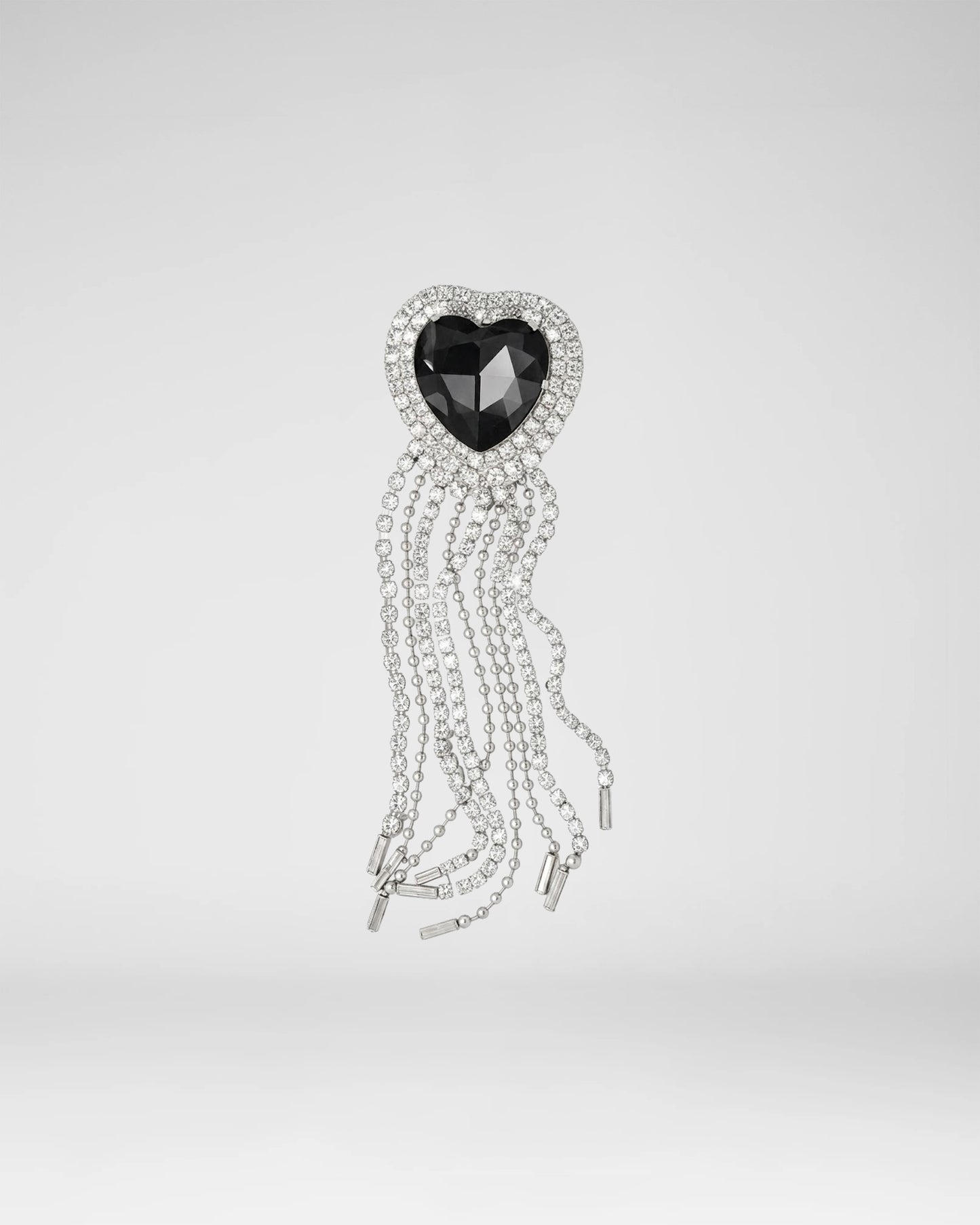 Black Heart Tassel Brooch