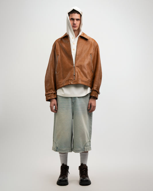 Amber Leather Zip Jacket
