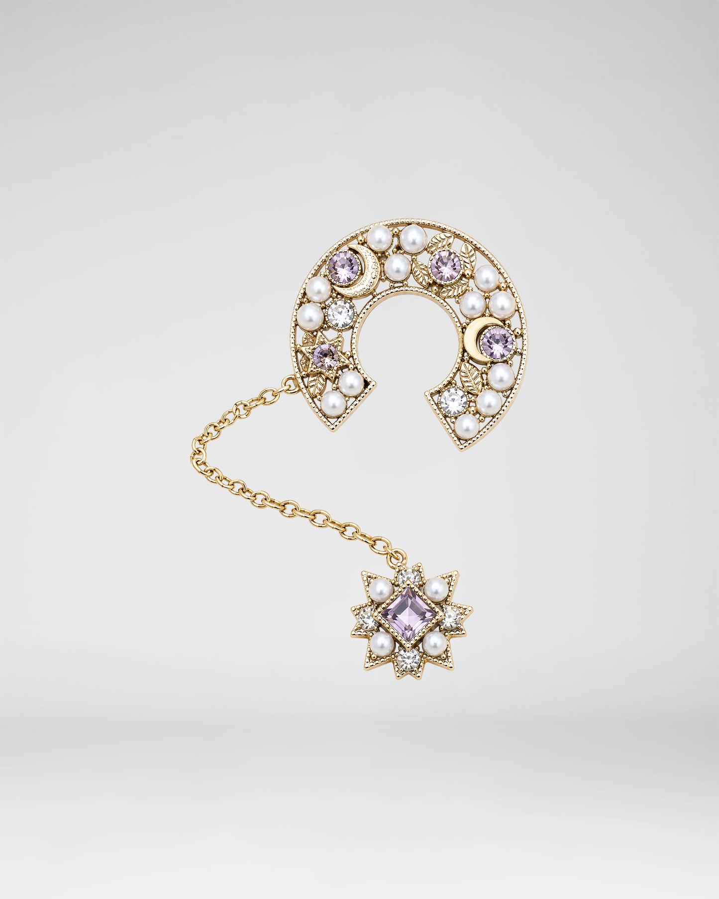 Horseshoe Pearl Brooch