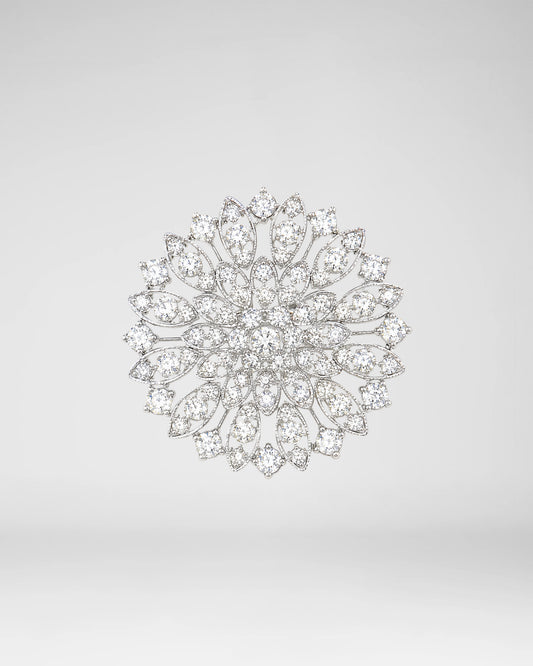 Crystal Floral Brooch