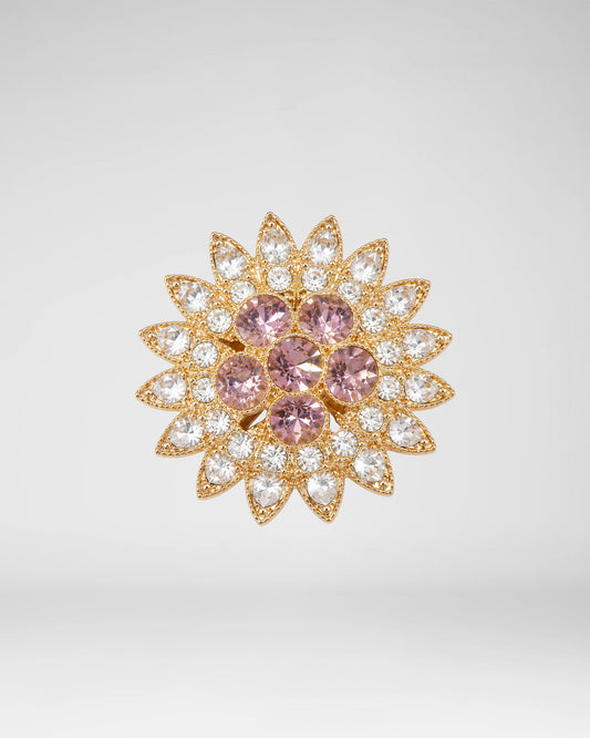 Pink Sunburst Brooch