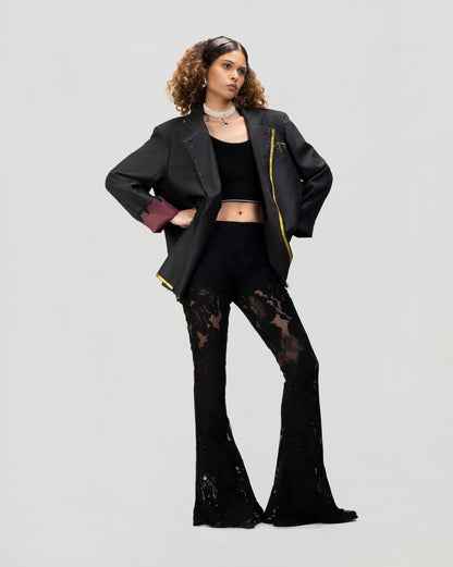 Noir Lace Flare Pant