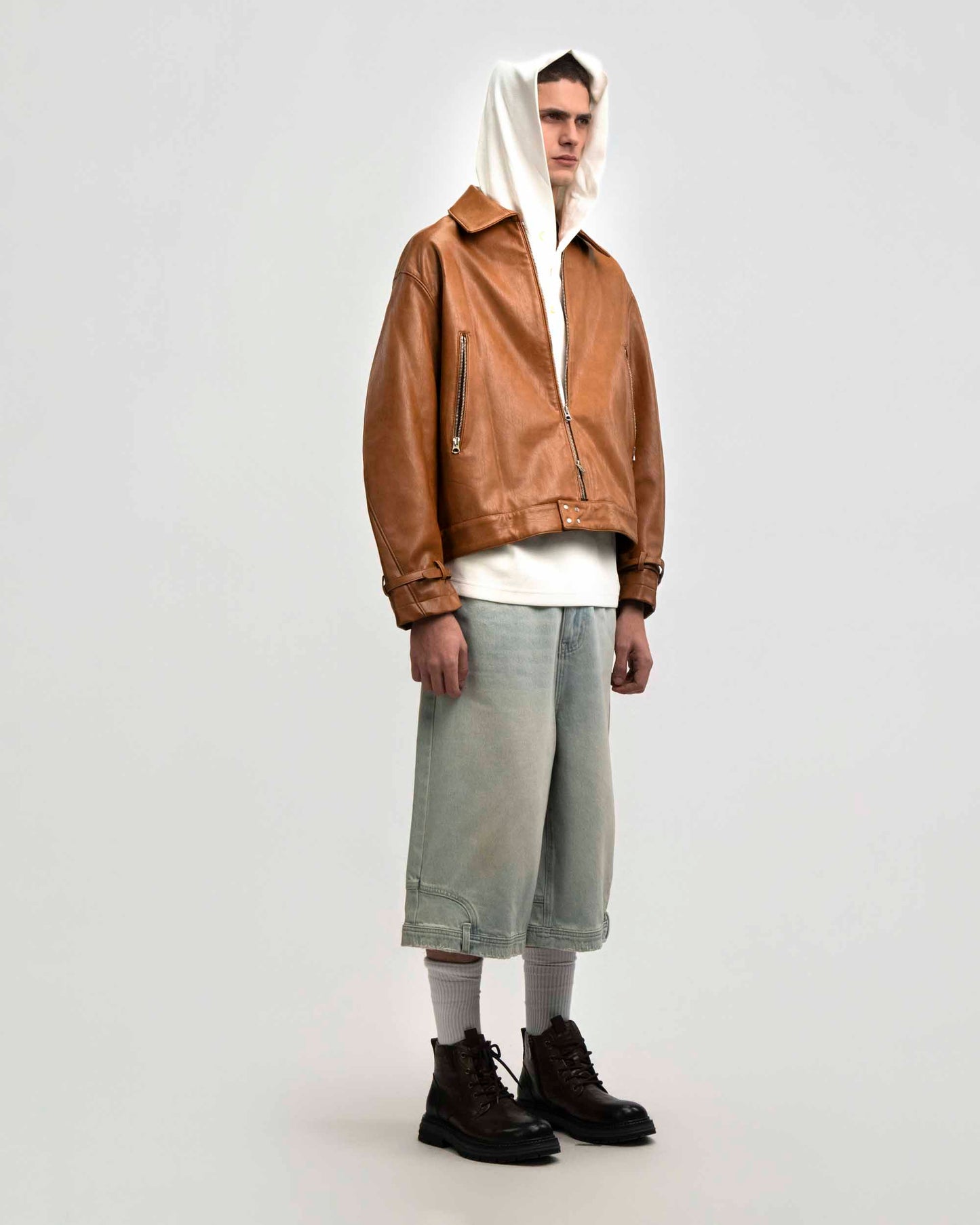 Amber Leather Zip Jacket