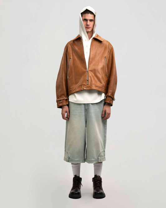 Amber Leather Zip Jacket