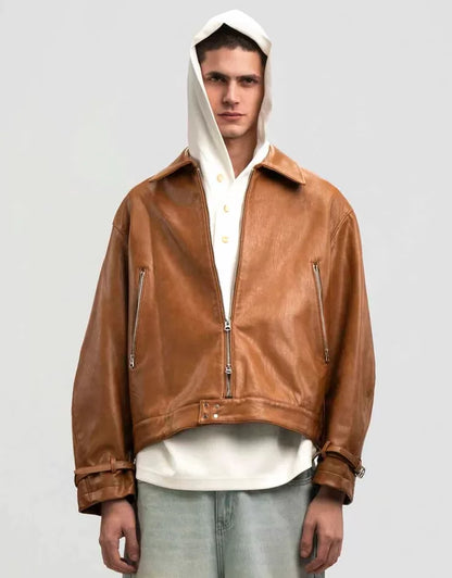 Amber Leather Zip Jacket