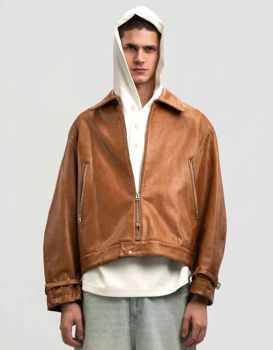 Amber Leather Zip Jacket