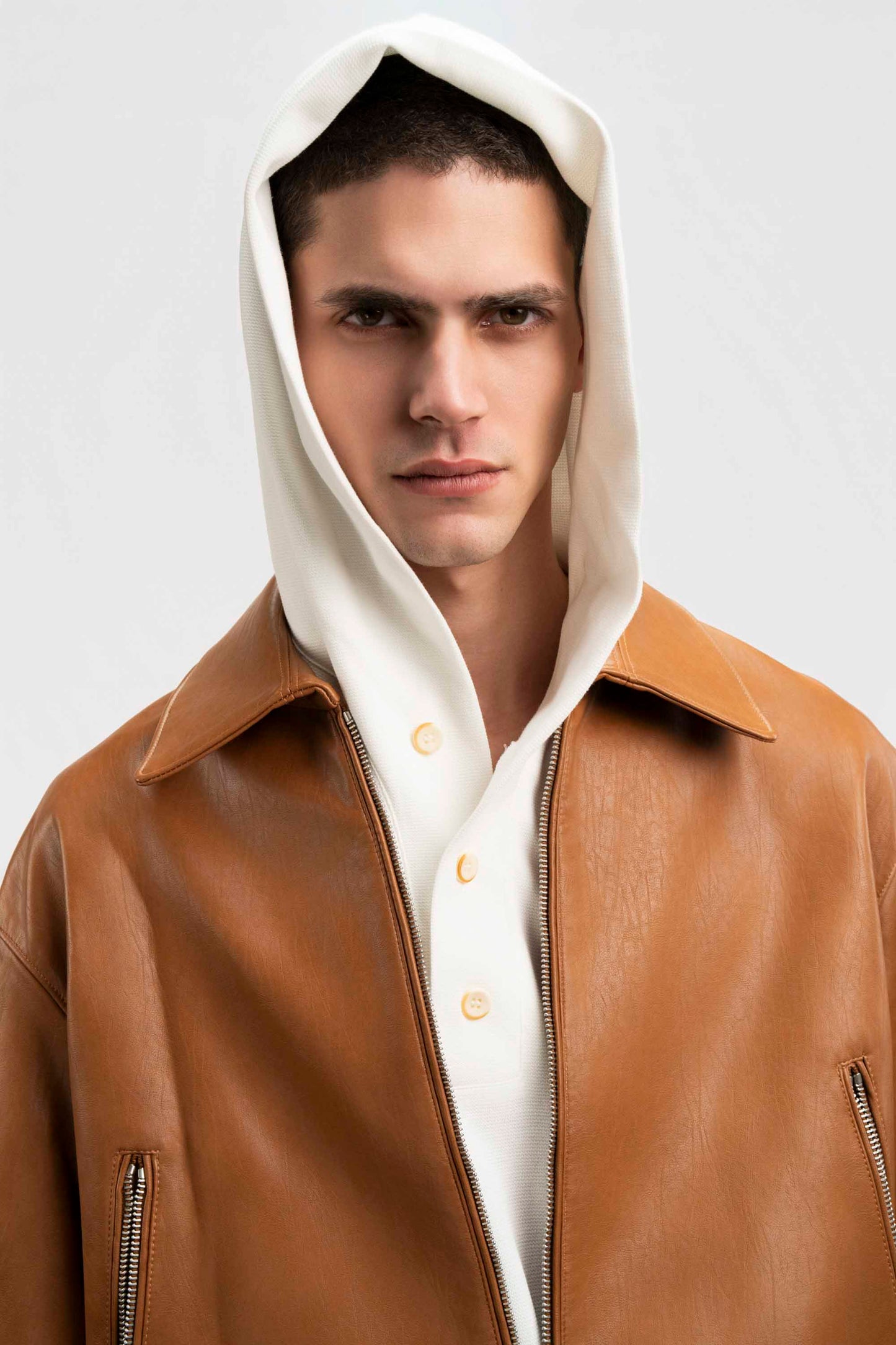 Amber Leather Zip Jacket