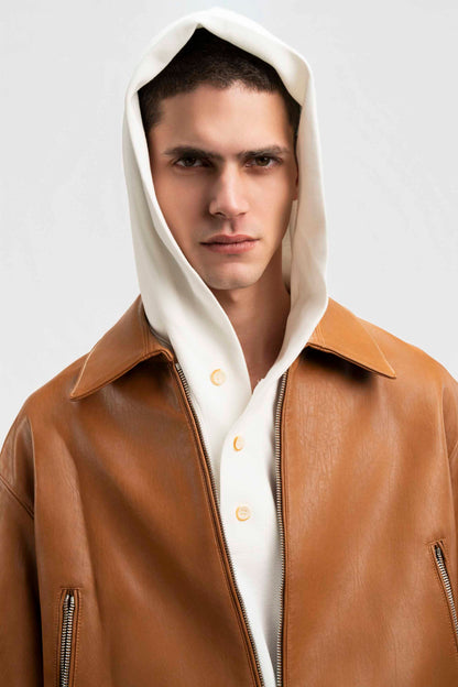 Amber Leather Zip Jacket