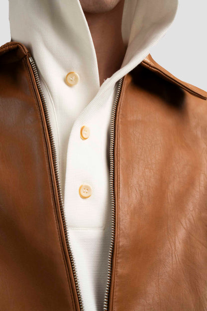 Amber Leather Zip Jacket
