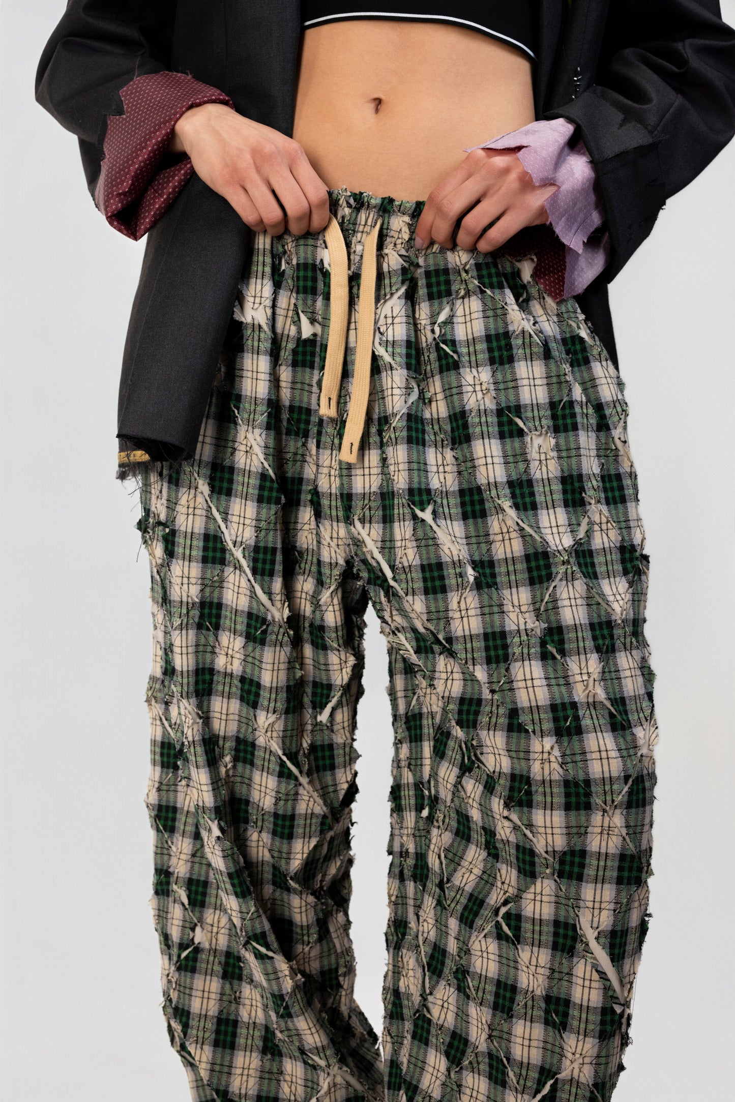 Crinkle Check Easy Pant