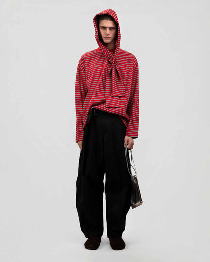 Wrapped Stripe Hood Top