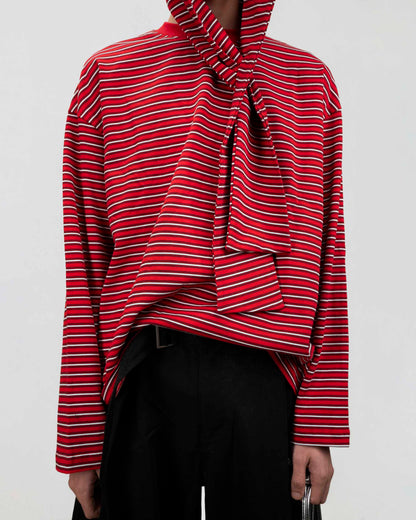 Wrapped Stripe Hood Top