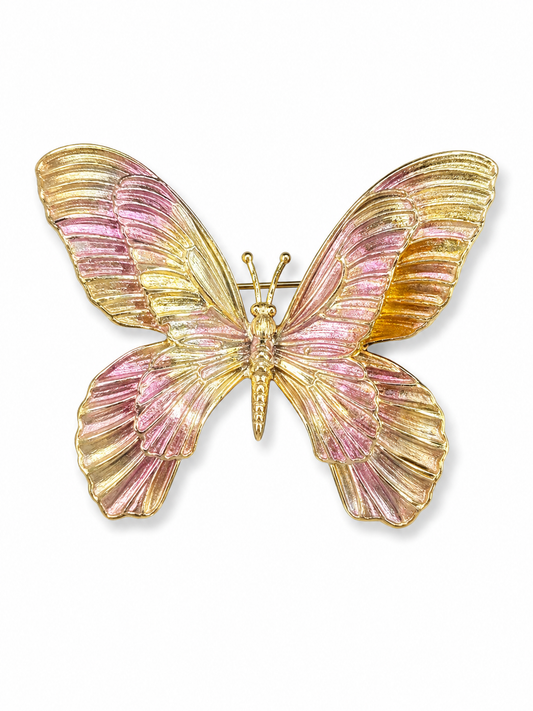 Golden Blush Butterfly Brooch.