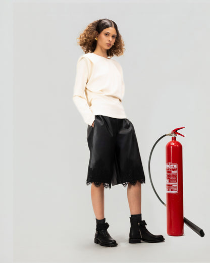 Sculpted Shoulder Long Sleeve Top