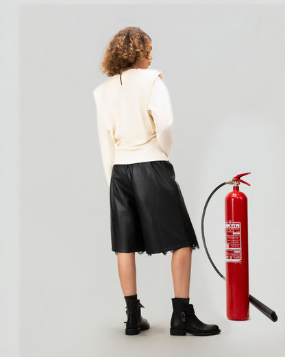 Sculpted Shoulder Long Sleeve Top