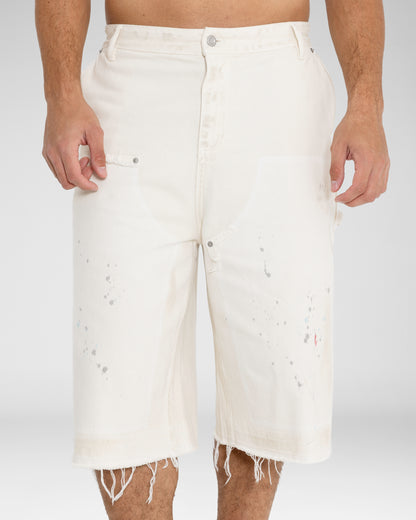 Canvas Splatter Cutoffs