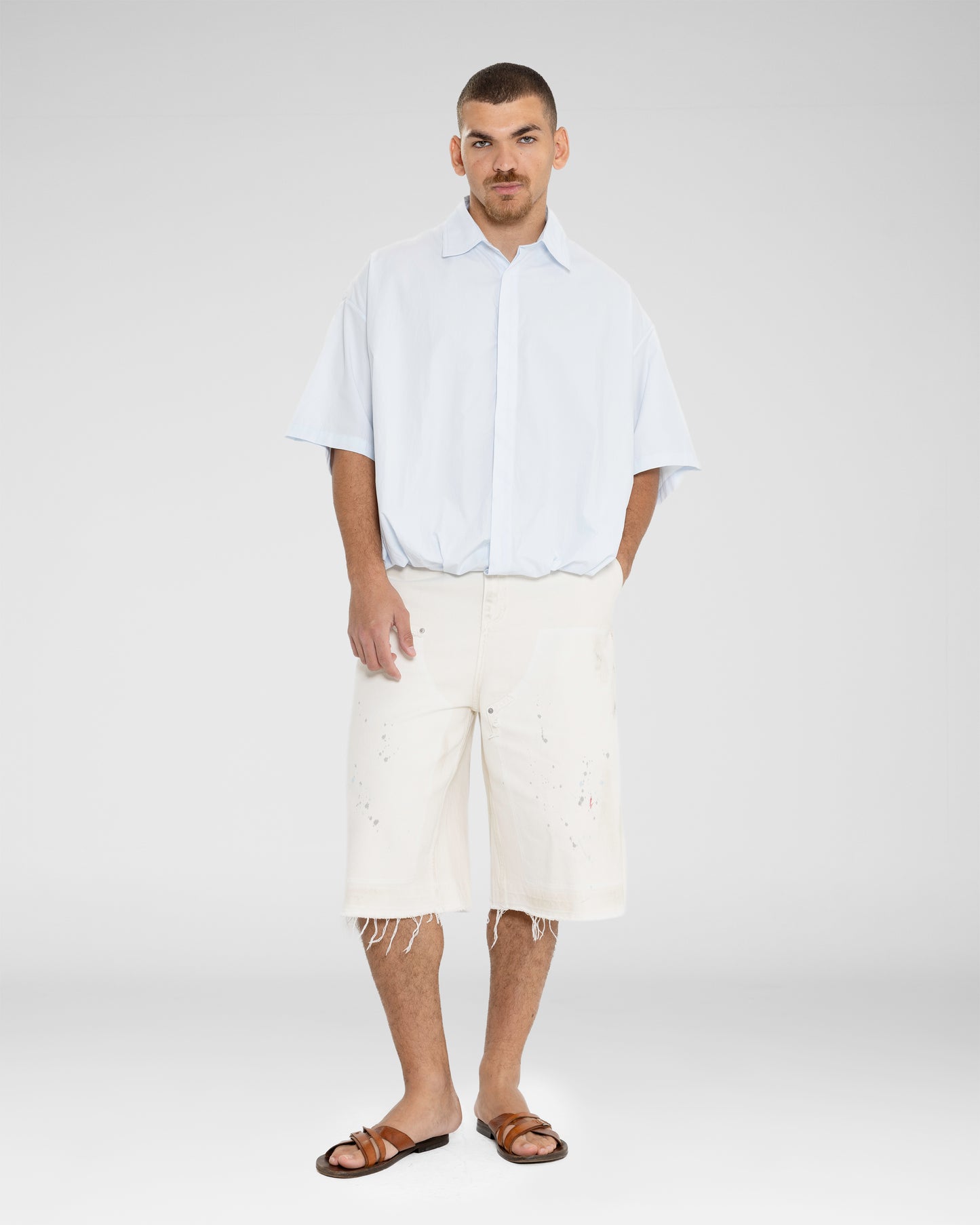Canvas Splatter Cutoffs