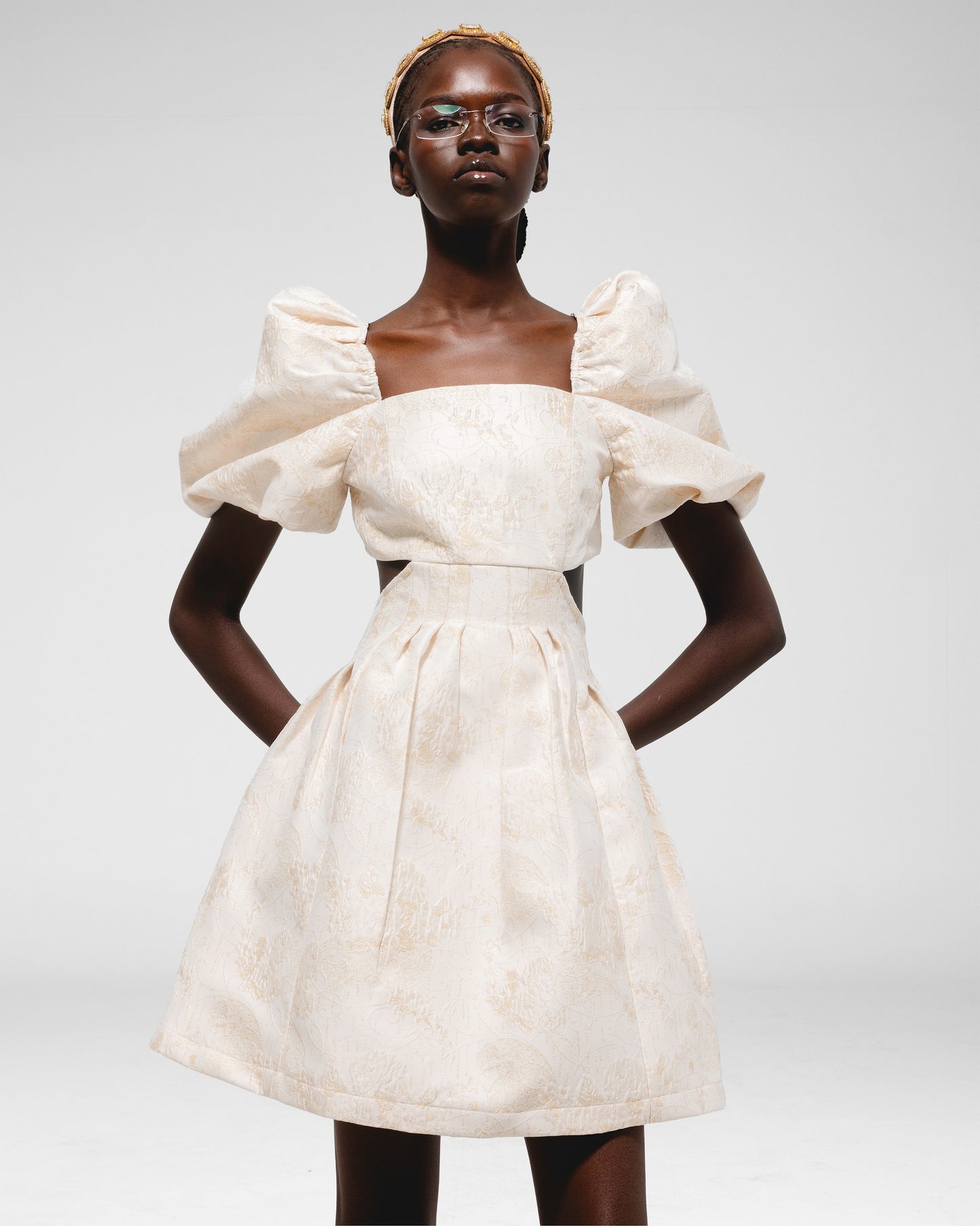 Midnight Garden Puff Dress