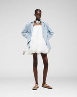 Strapless Bubble Mini Dress — off white