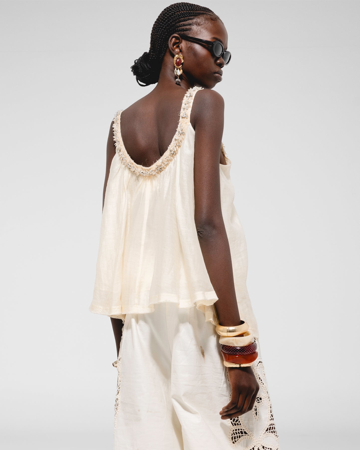 Pearl Trim Camisole Top 