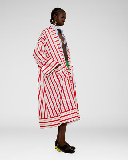 Stripe Silk Kimono