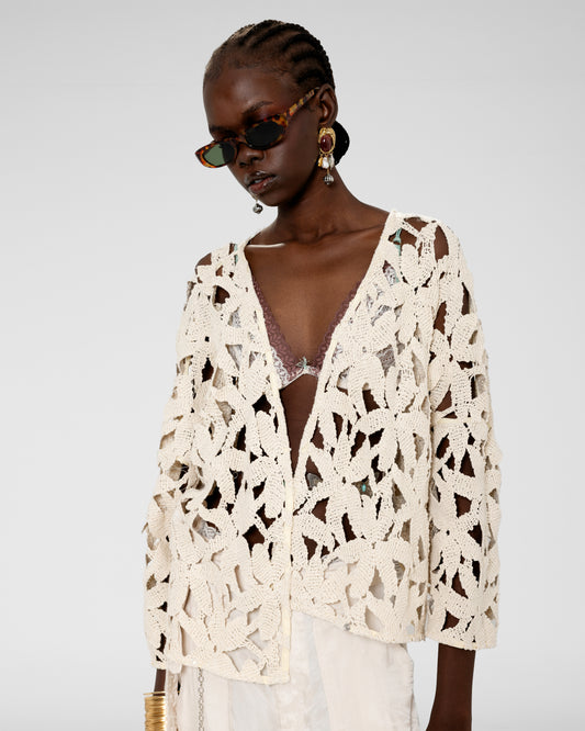 Floral Lace Wrap Top