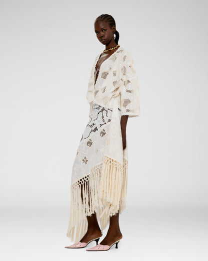 Fringe Lace Midi Scarf