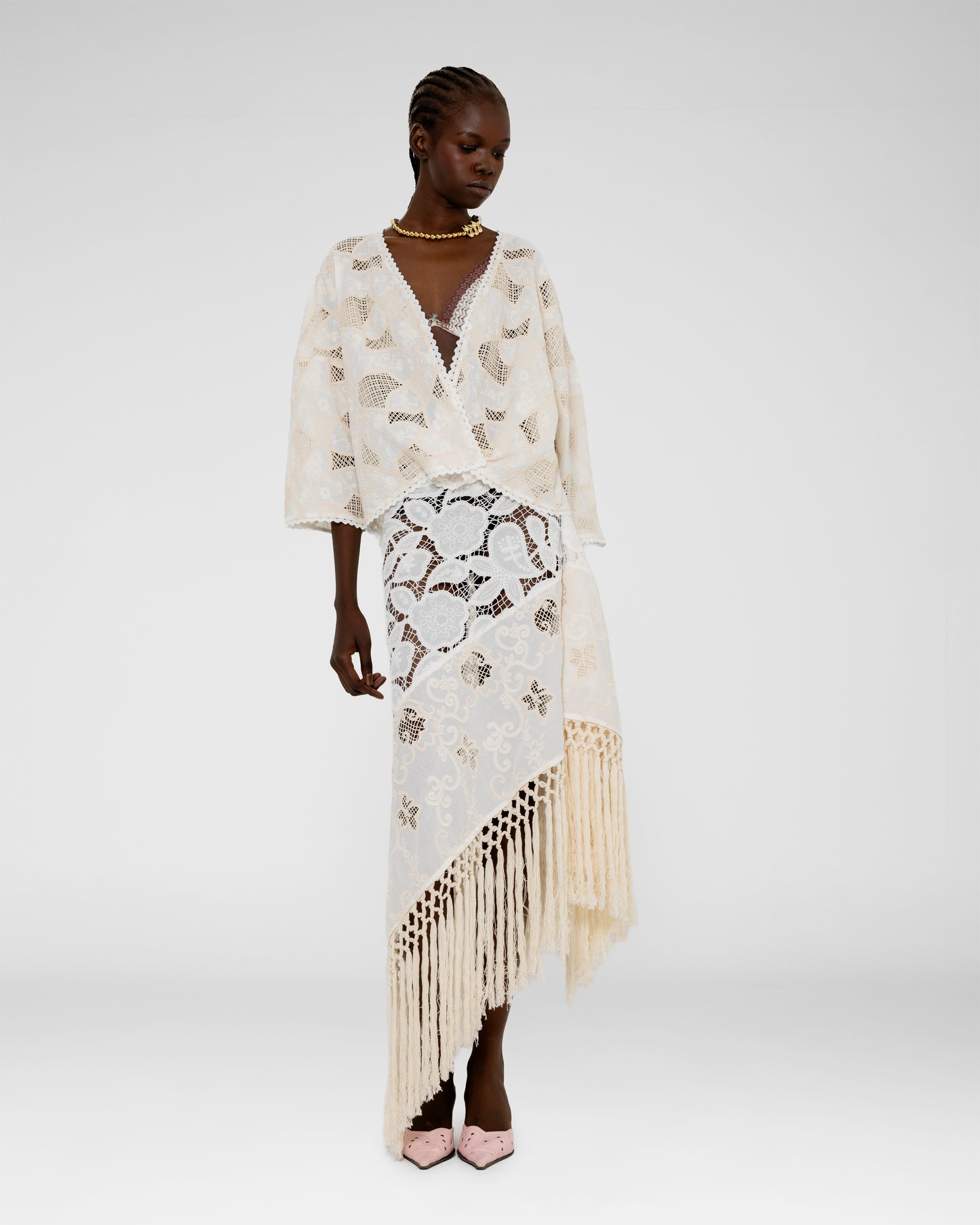 Fringe Lace Midi Scarf