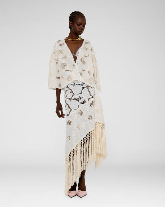Fringe Lace Midi Scarf