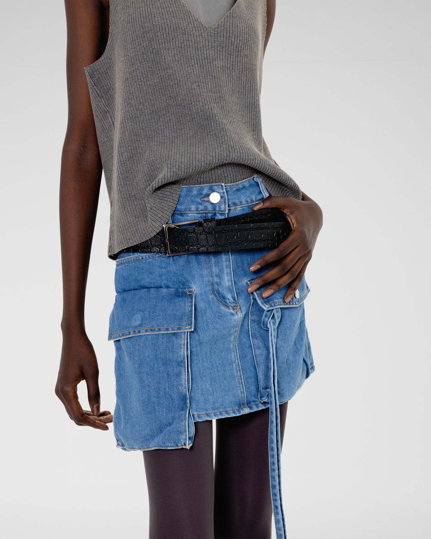 Utility Denim Skirt