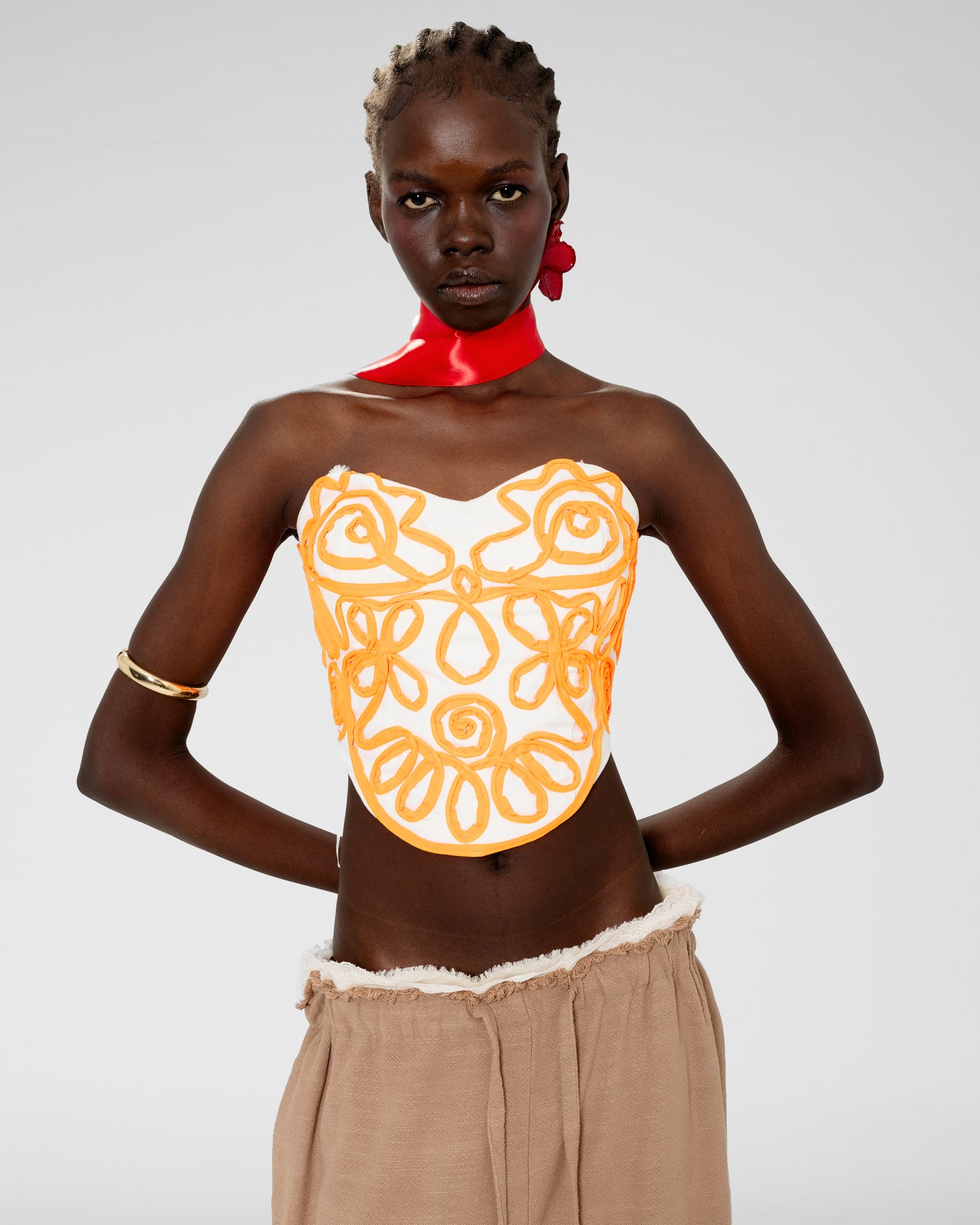 Floral Appliqué Bustier