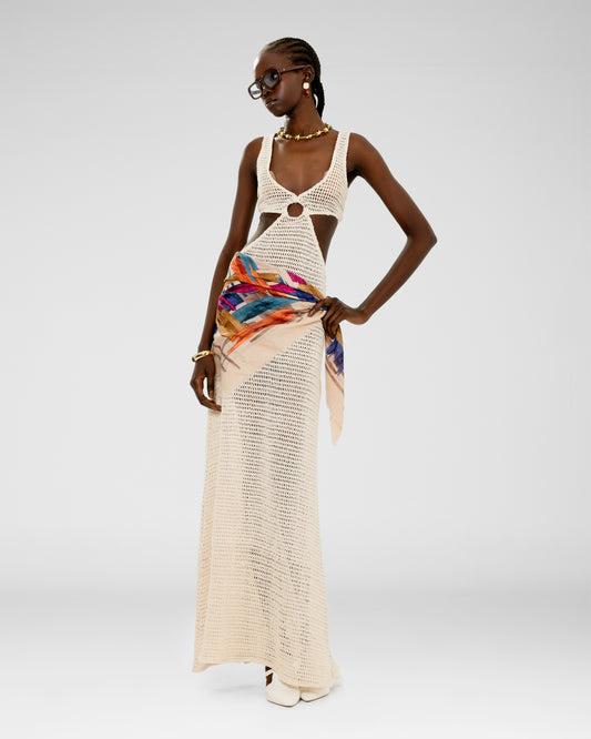 Seashell Cutout Crochet Dress 