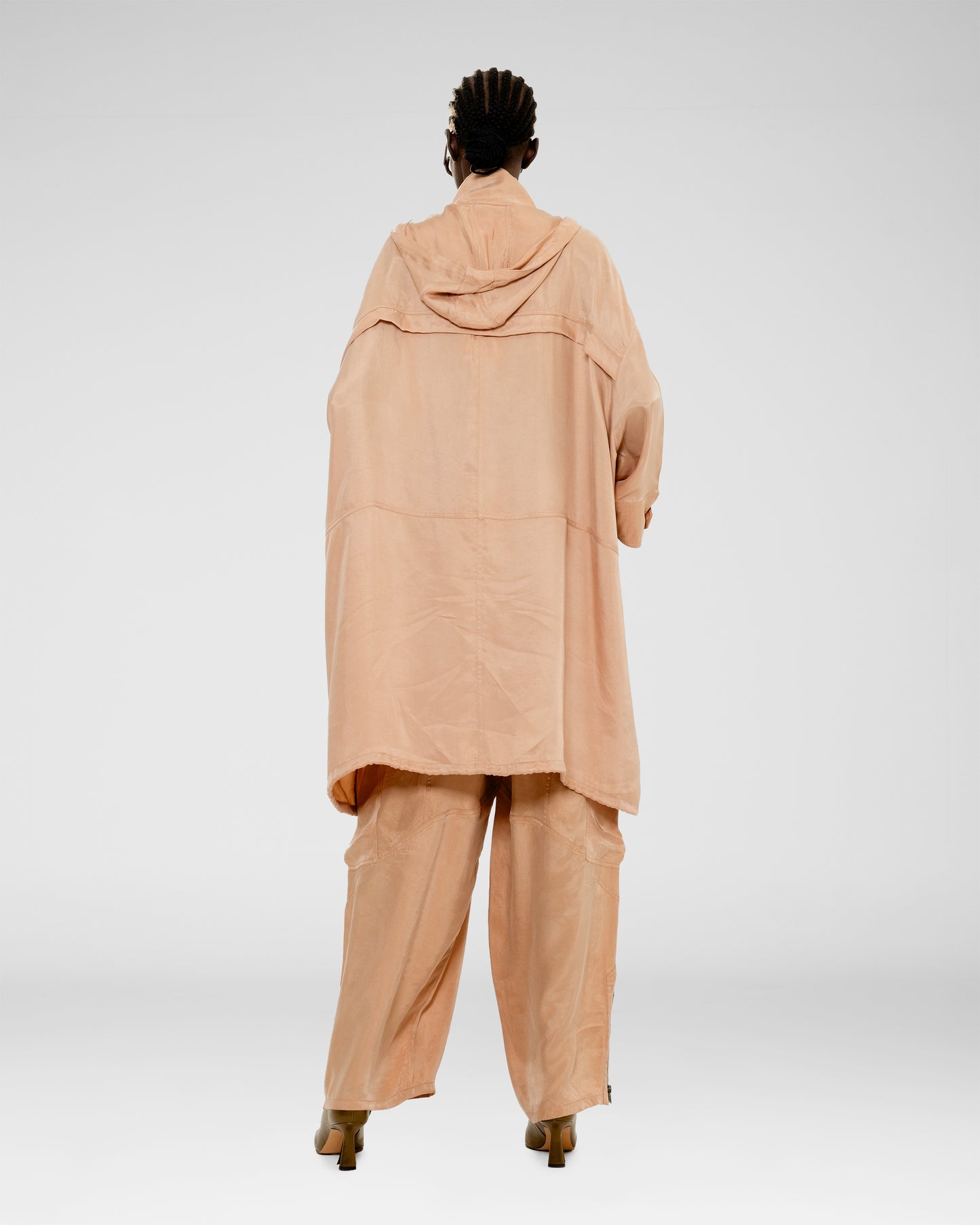 Silk Drawstring Parka