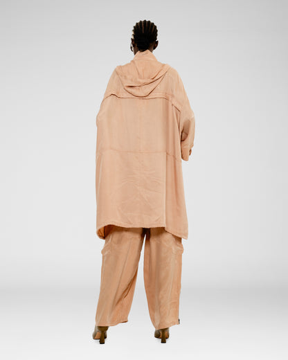 Silk Drawstring Parka