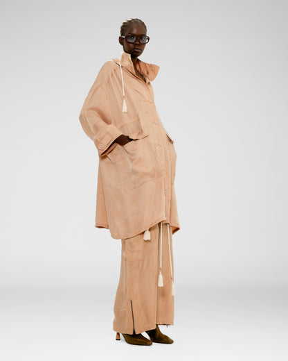 Silk Drawstring Parka