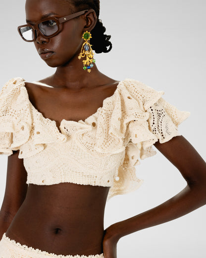 Ethereal Ruffle Crochet Top