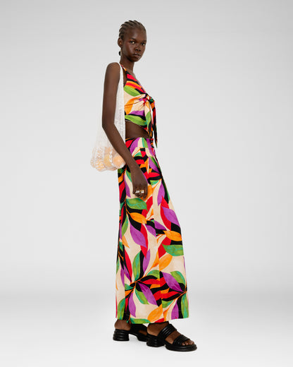 Tropical Bloom Wide-Leg Pants 