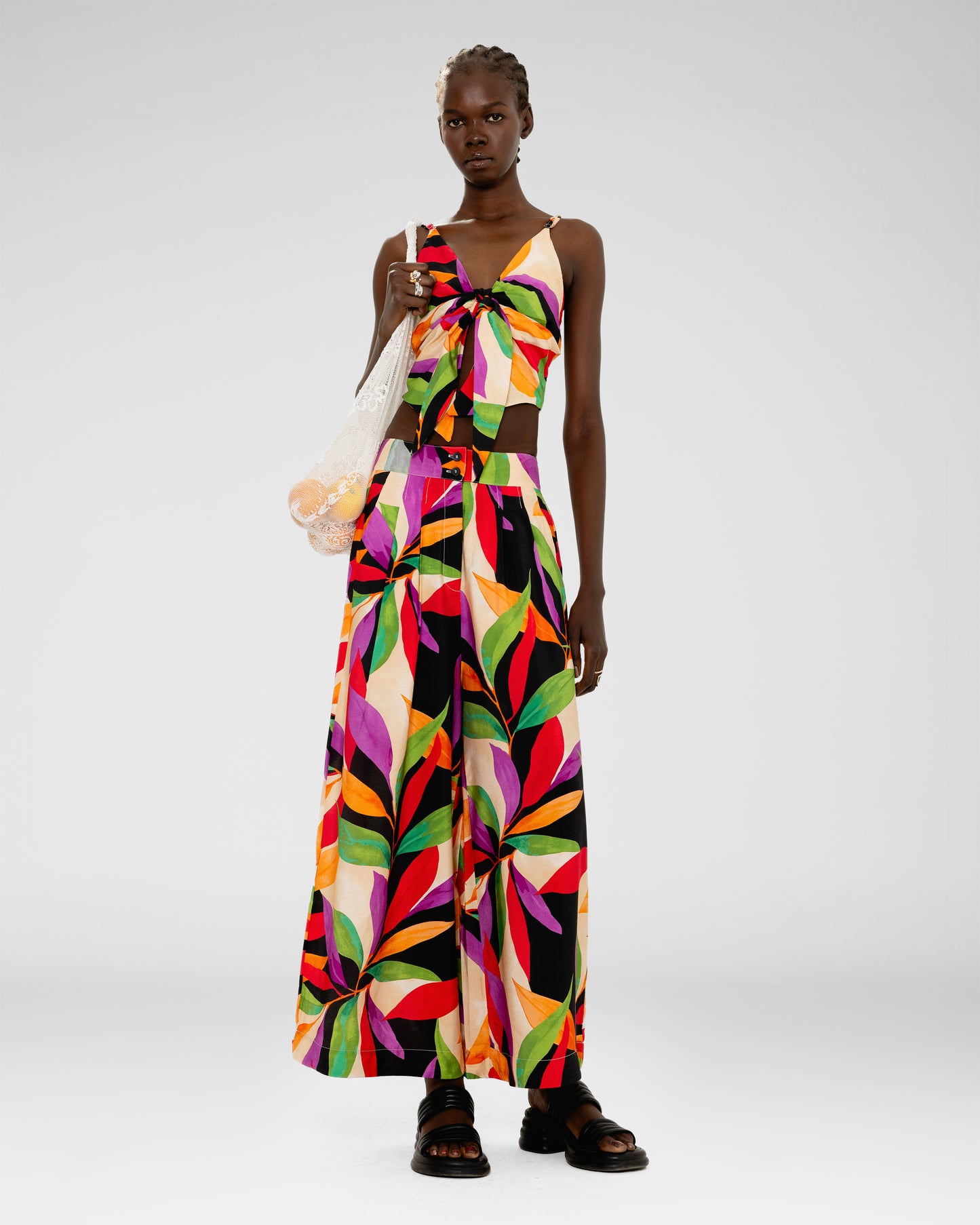 Tropical Bloom Wide-Leg Pants 