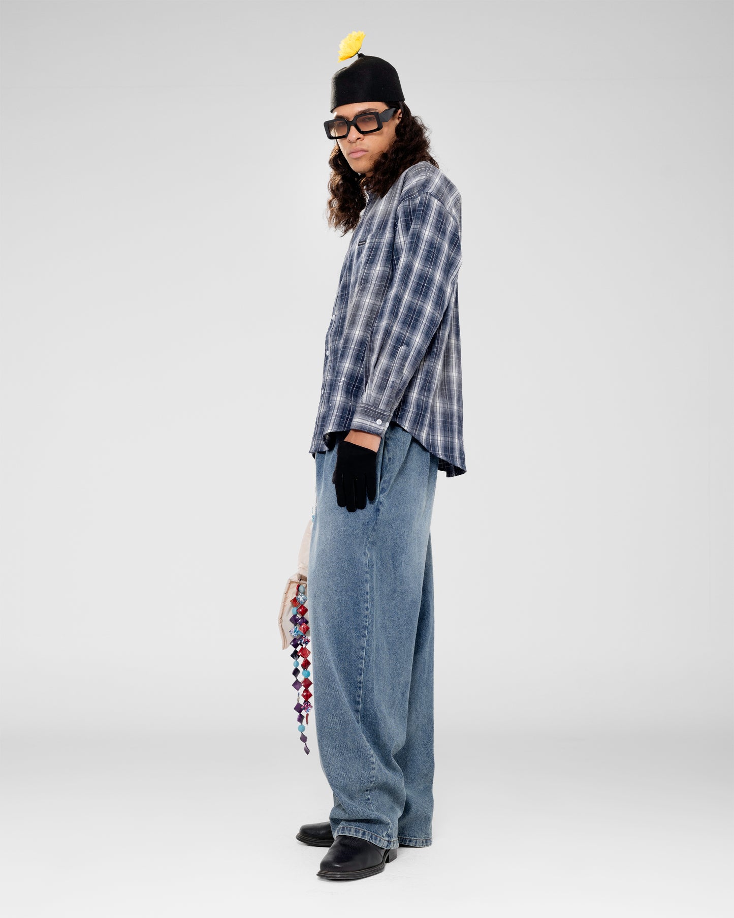 Check Flannel Shirt in Navy