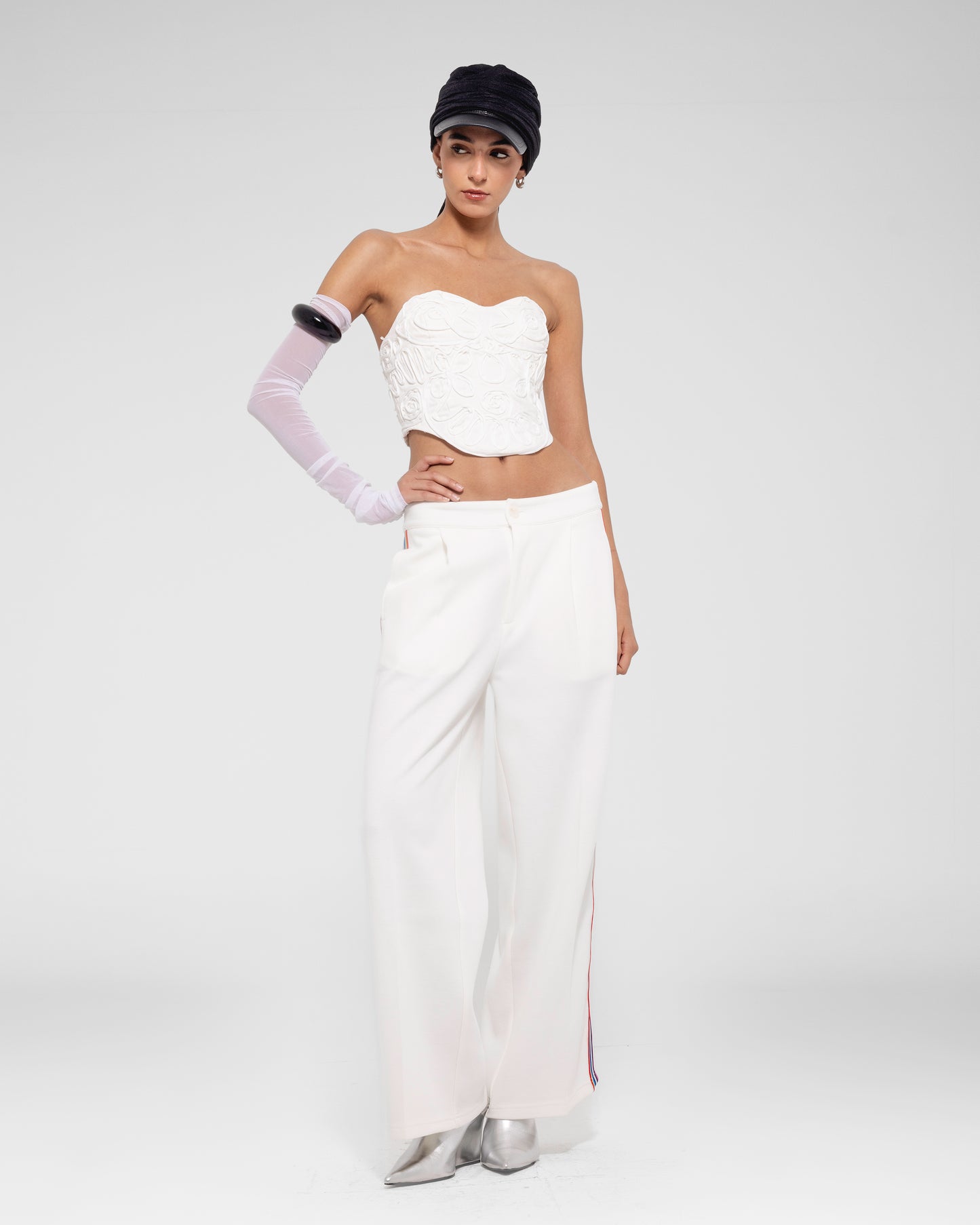 Rainbow Stripe Wide-Leg Trousers